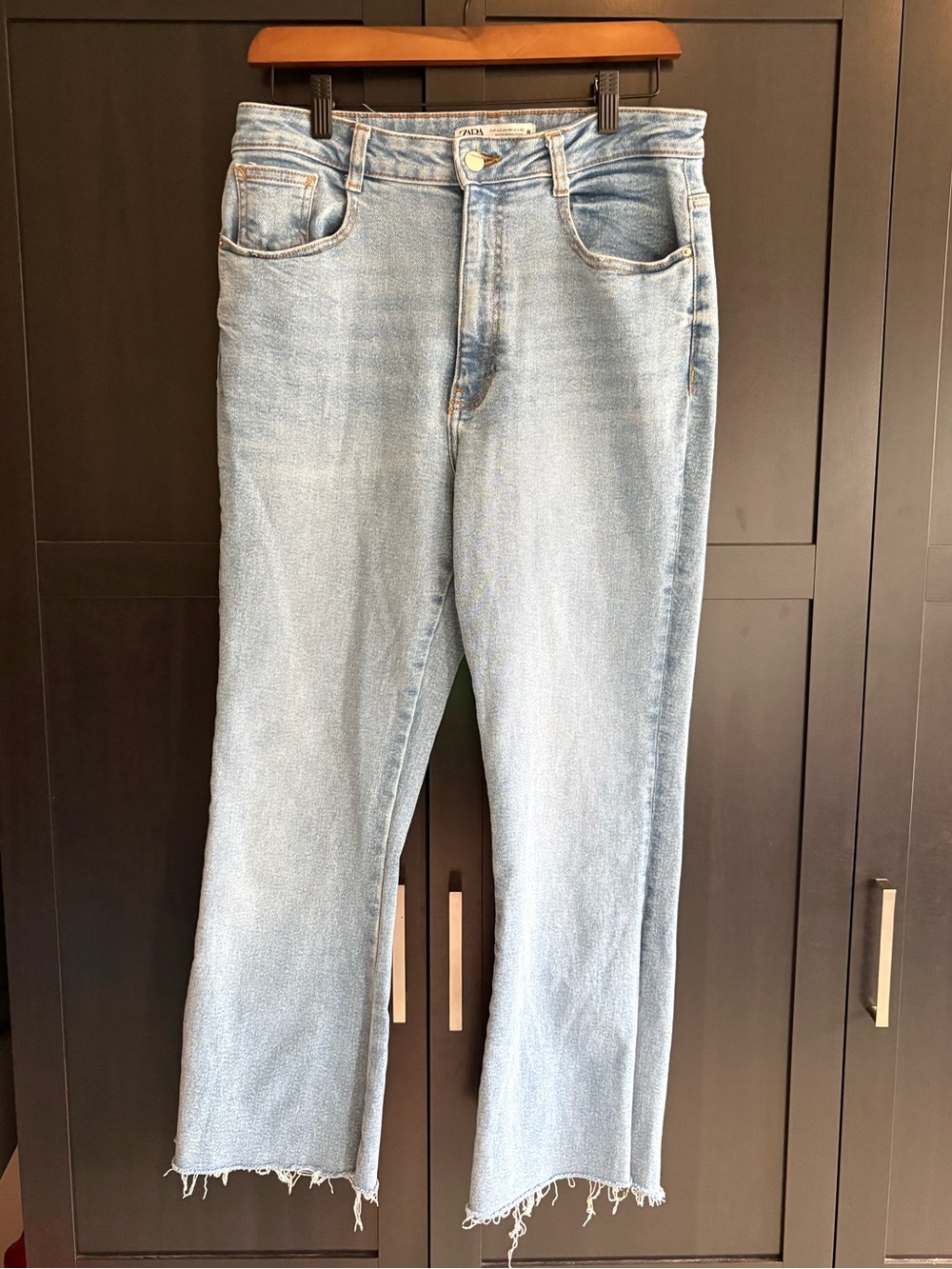 Zara Light Wash Mini Flare Jeans
